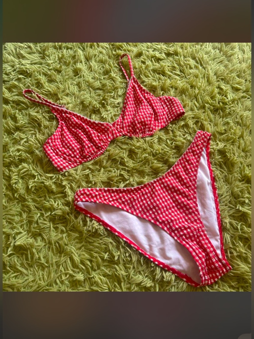 Red gingham bikini set